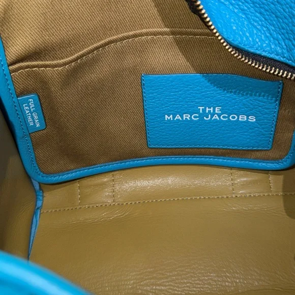 SOLD🔥🔥🔥Marc Jacobs Blue The Leather Small Tote Satchel Crossbody Bag - Picture 13 of 15